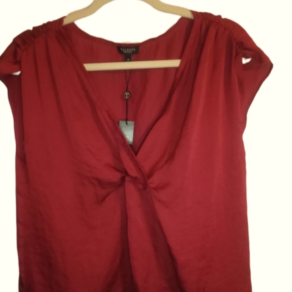 NWT.  Talbott blouse.  Large.  Deep red.